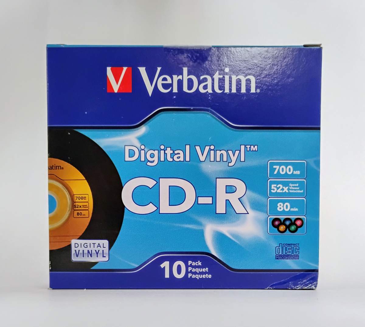 Verbatim CD-R 80min 52X with Digital Vinyl Surface - 10pk Slim